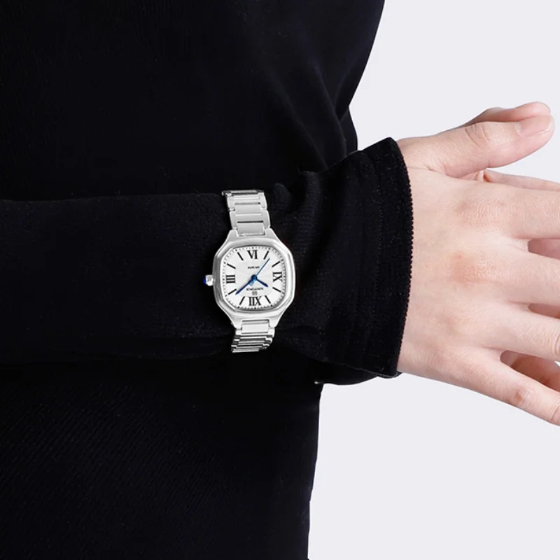 NAVIFORCE Women's Casual Fashion Quartz Watch Unique Design Waterproof Steel Strap Elegant Ladis Daily Wear Wristwatch Gift Box