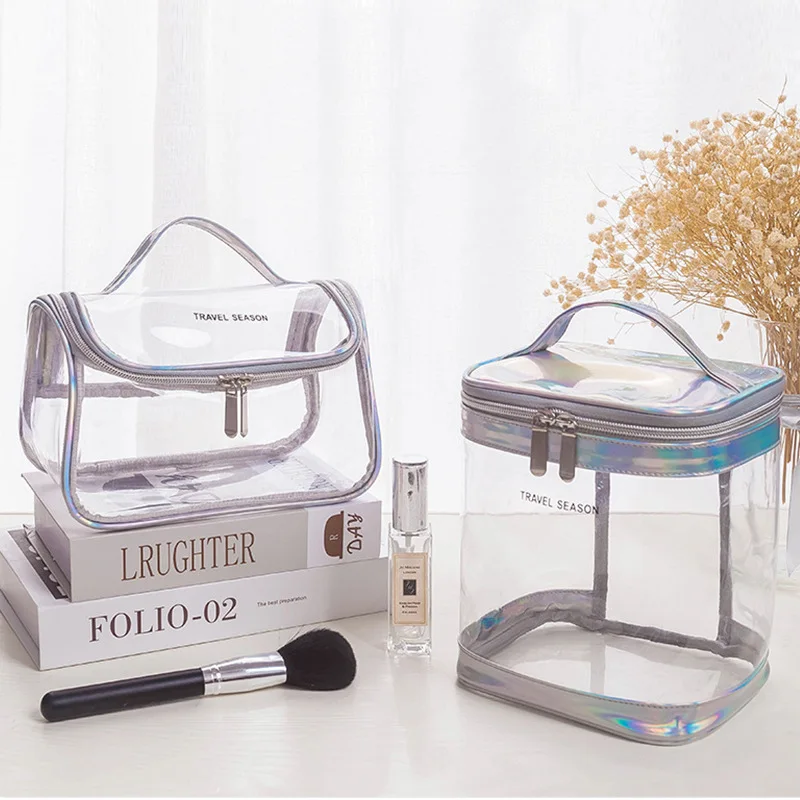 

Transparent Cosmetic Bag PVC Women Zipper Clear Makeup Bags Beauty Case Travel Make Up Organizer Storage Bath Toiletry Wash Bag