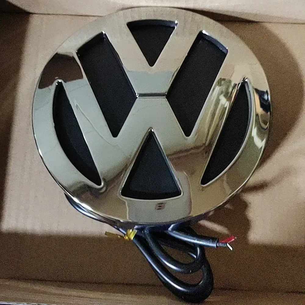 LED 자동차 전면 후면 엠블럼 배지 스티커, VW 폴로 골프 제타 비틀 CC 티구안 투란 파사트 MK7 MK5 B5 B6 액세서리, 11cm