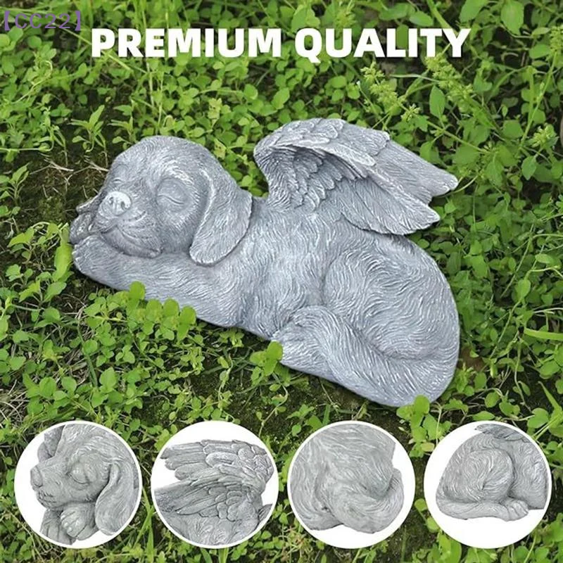 【CC22】Engelsstatue aus Kunstharz für Hunde und Katzen, Welpen-Grabstein-Skulptur, Garten- und Hofdekoration, Ornamente für Heimdekoration, Zubehör {C}
