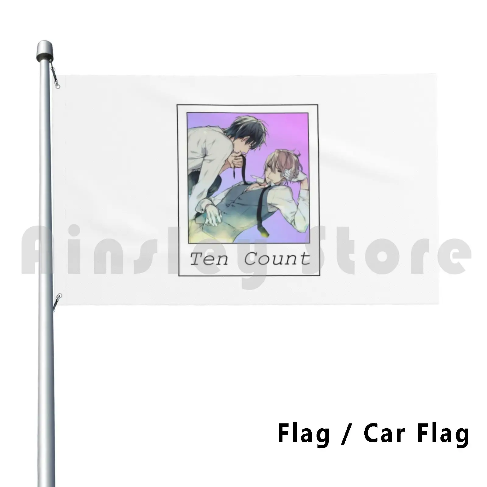 Bandera de 10 cuentas de Manga para decoración al aire libre, Bandera de coche, Anime Shirotani Kurose, 10 cuentas