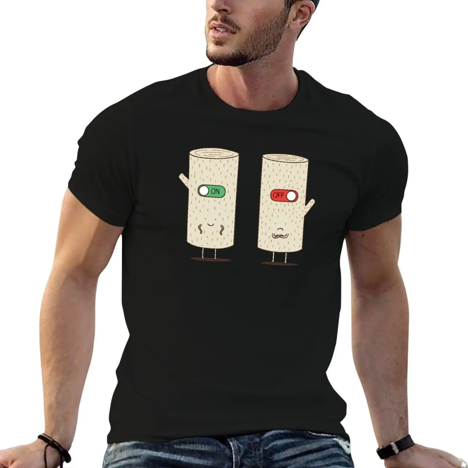 

log on and log off T-Shirt black cotton t-shirt plain for man package t shirts for man cotton funny man t shirt cotton T-Shirt