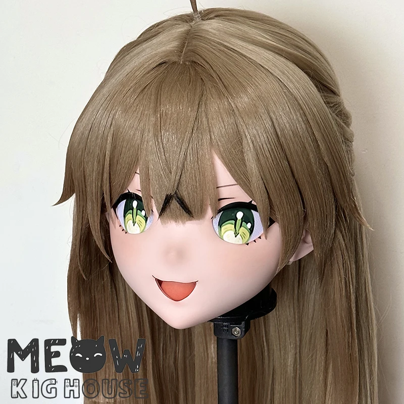 (MEO420) Customize Handmade Full Head Lockable Crossdress Male to Female Japanese Cartoon Anime Game Character Kigurumi Mask