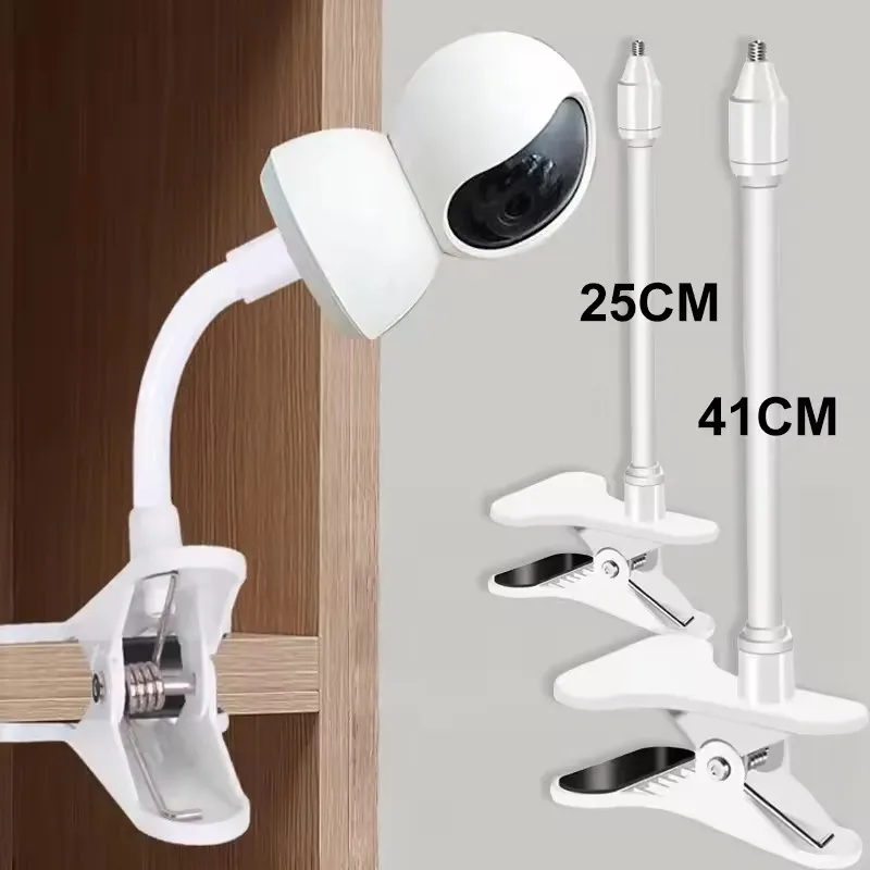 Suporte flexível para câmera de monitor de bebê, adequado para berço, ambiente externo, interno, clipe de mesa universal, parafuso de 1/4 '', braçadeira de montagem de câmeras