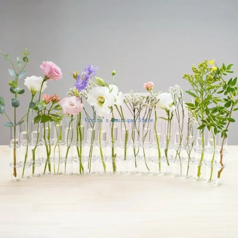 

Hinged Flower Vase Glass Vase Tube Creative Plant Holder For Living Room Office Corridor Study Bedroom Dining Table Home M76D