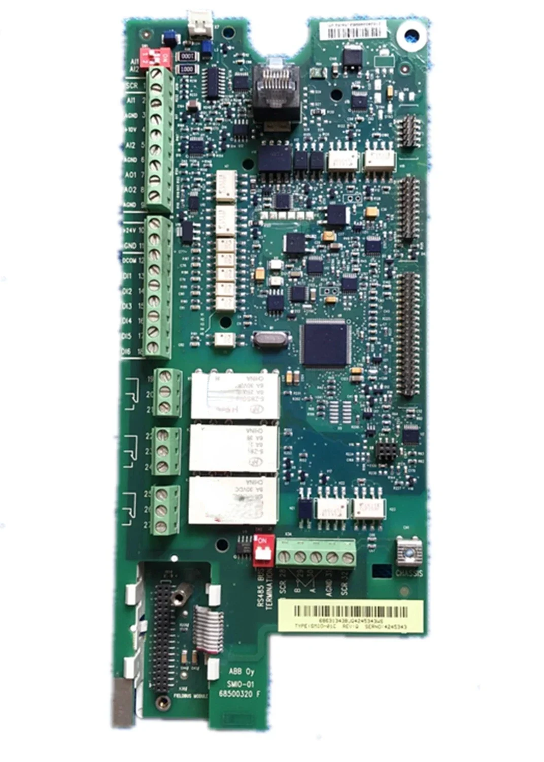 

Inverter ACS510 series CPU board terminal signal control mainboards SMIO-01C and OMIO-01C.