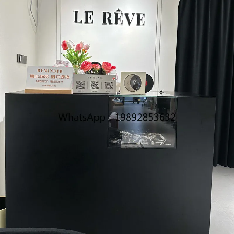 LYY Clothing Store Bar Counter Simple Cash Register Lacquered Beauty Salon Trendy Store Front  Women's Store Small Counter