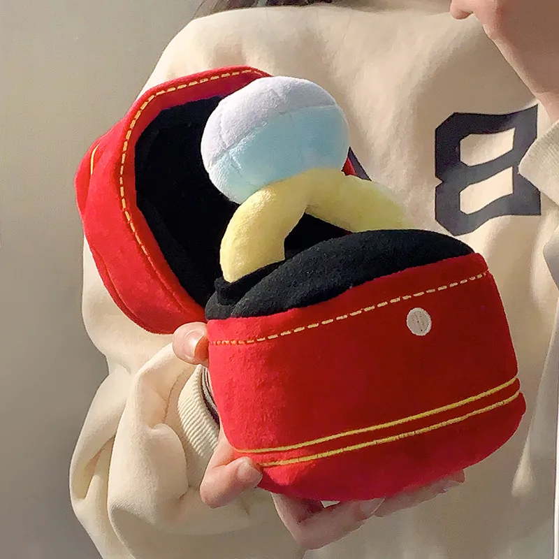 Diamond Ring and Box Case Plush Toy Creative Stuffed Pet Chew Toy for Dog Engagement Wedding Oversized Ring Funny Gifts Red Pink