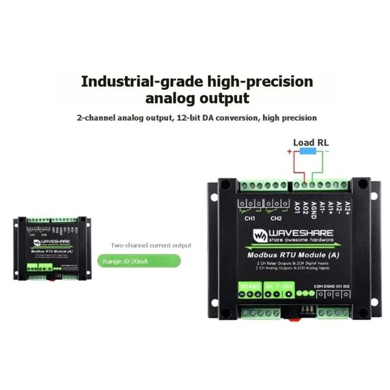 【STABLE QUALITY】Waveshare Industrial Modbus RTU Module(A) Multiple Isolation Protection Circuits Mixed Input And Output Function view 6