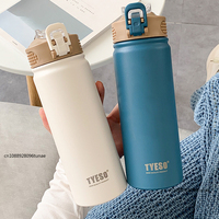 Tyeso 600ML/750ML Thermos Water Bottle Stainless Steel Car Thermal Cup Sports Mug Keep Cold and Hot Thermal Mug Insulated Cup