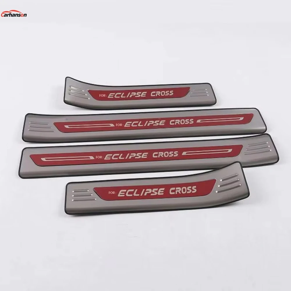 For Mitsubishi Eclipse Cross Car Accessories 2018 2019 2023 Stainless Steel Door Sill Trim Protector Scuff Plate Guard Stickers