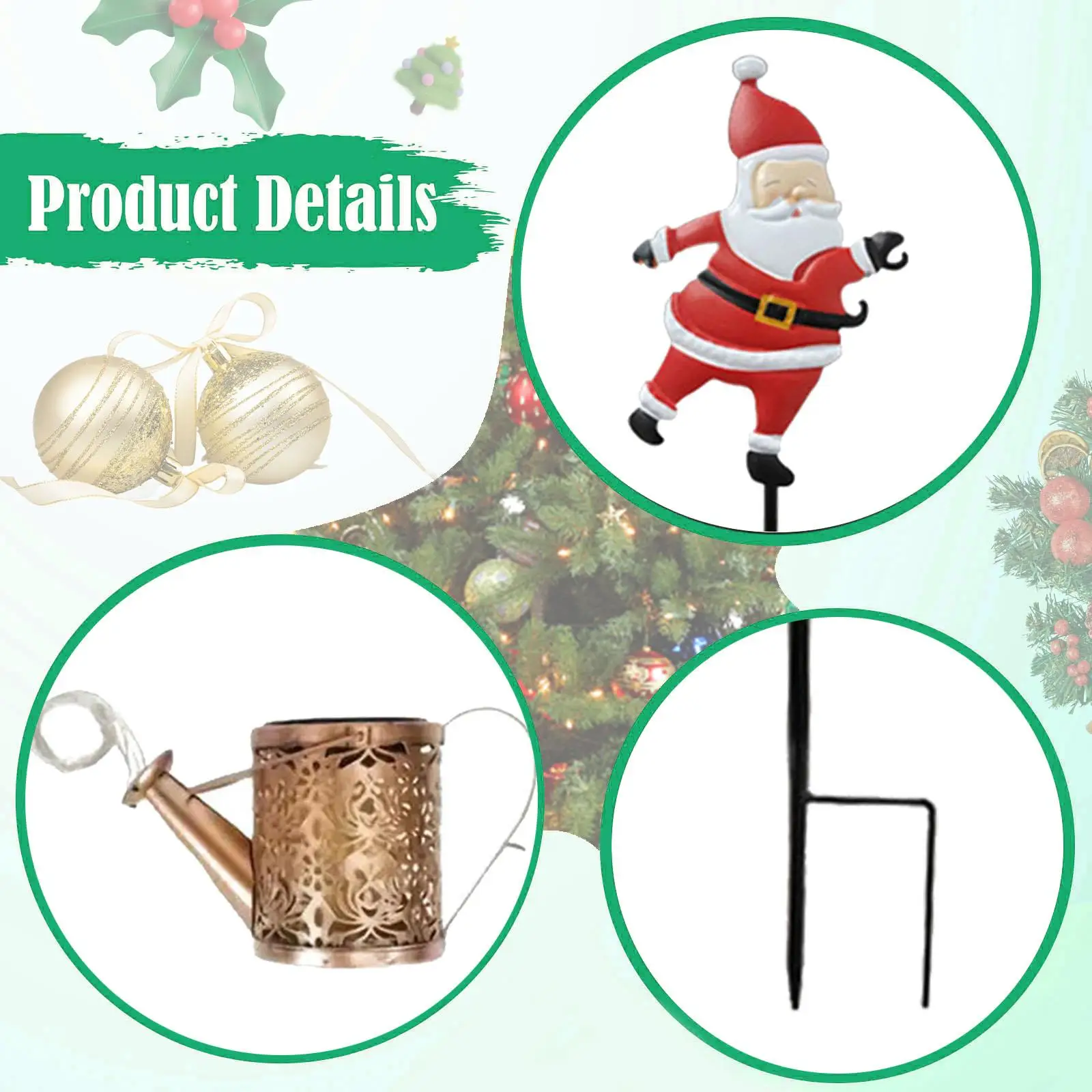 LED Solar Powered Santa Stake Outdoor Yard Light Waterproof Garden Pathway Lamp for Christmas Decoration