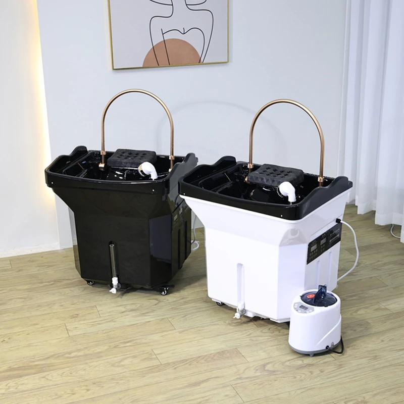 

Barber Shop Spa Club Health Shop Mobile Shampoo Basin Falling System Removable Washbasin with water tank