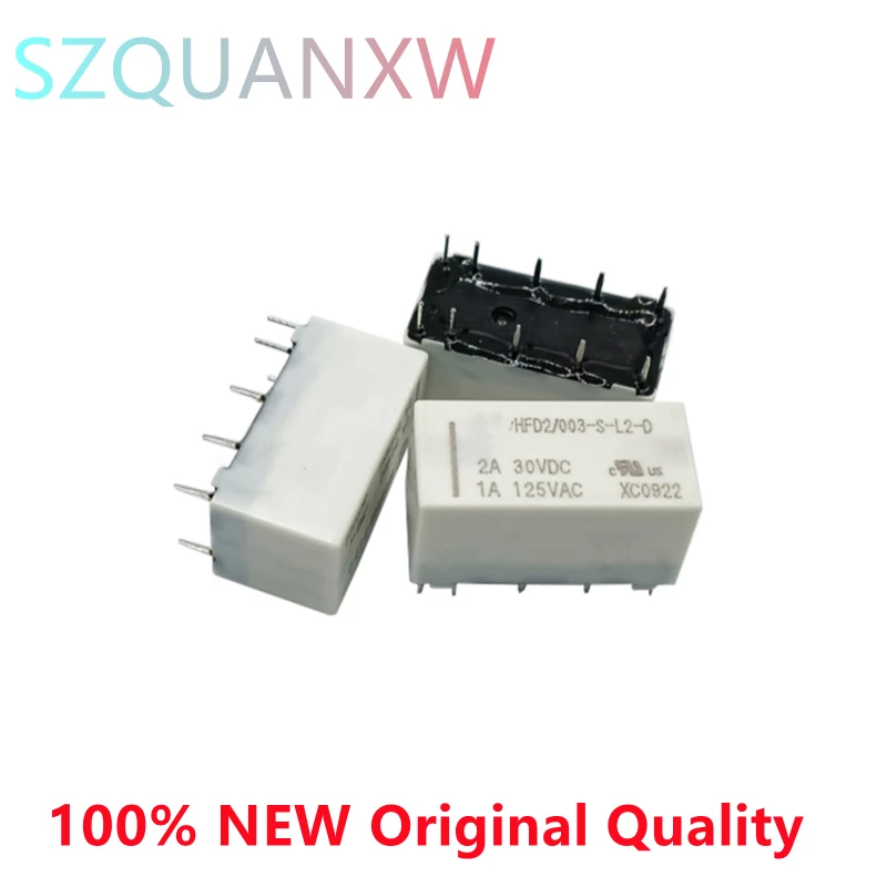 

10PCS100% NEW HFD2/012-S-L2 HFD2/005-M-L2-D HFD2/024-S-L2-D HFD2/005 012 024-S-L2 Relay 5V 12V 24V 10pin Magnetic latching relay