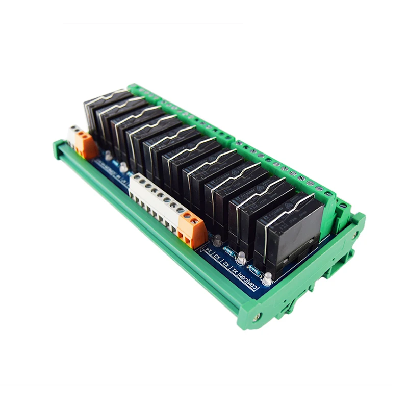 

Huaqingjun 10-Channel Fushitong Ralay Module DC24V DPDT Electromagnetic Relays Modules for PLC