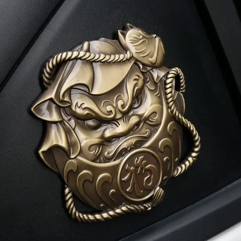 3D Metal Car Sticker Bodhidharma Emblem Daruma Zen Founder Auto Window Cute Fashion Mascot Car Body Car Decorative Accessories