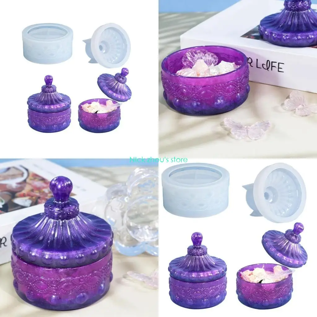 

E15E Pattern Cup Jar Storage Box Ornament Resin Bottle Silicone Mold