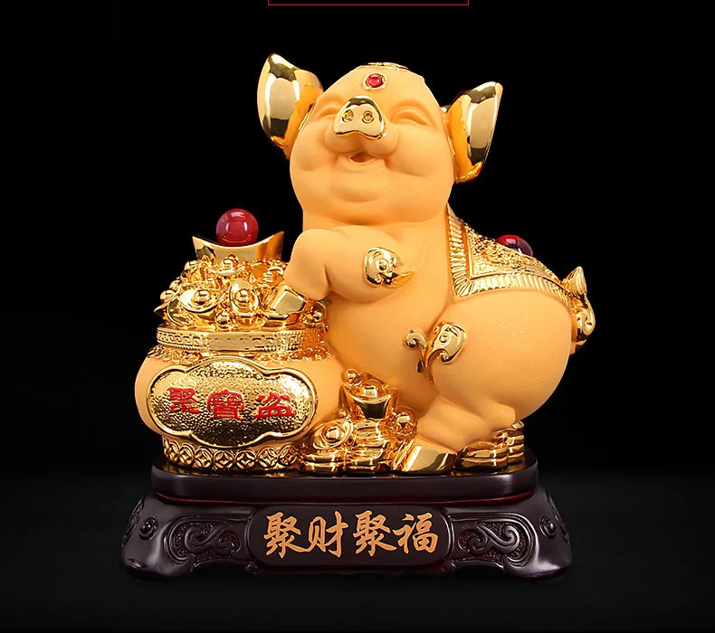 Maison bureau entreprise boutique prospère affaires ornement argent dessin GOOK chance Fortune or cochon mascotte FENG SHUI art Statue
