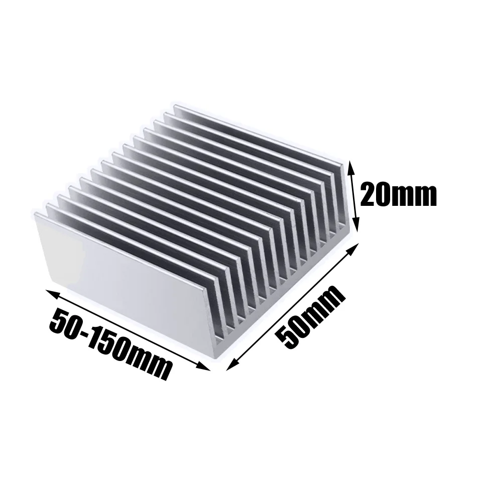 Aluminum Alloy Heatsink Cooling Pad 100x50x20mm Radiator Heating Dissipation For High Power LED COB Light