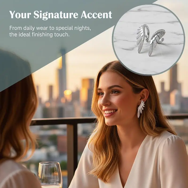 

Elegant Simple Alloy Long Wing Stud Earrings Fashion Temperament Women’s Accessories Gift for Occasions