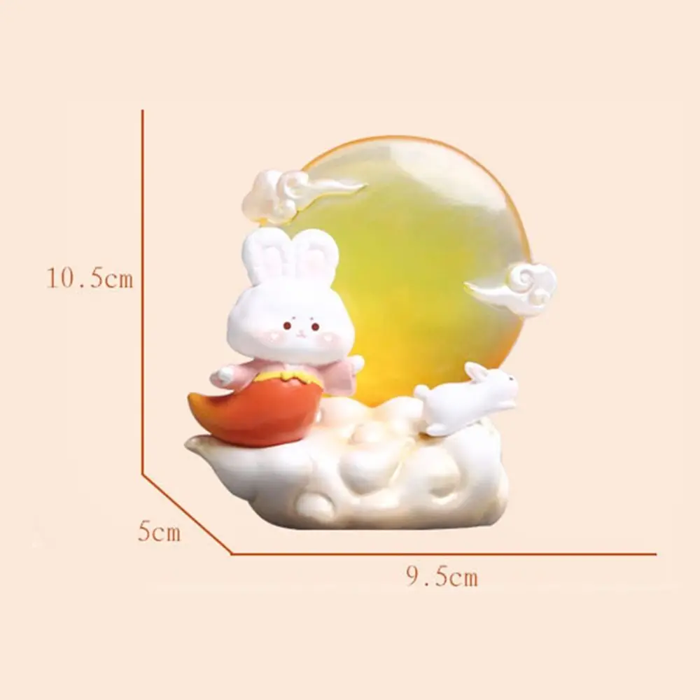 Simplicity 3D Moon Rabbit Small Lamp Creative Resin Atmosphere Night Light Cartoon Cute Pet Mid-Autumn Gift Children Gift