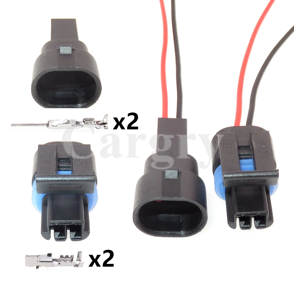 1 Set 2P 12162195 12162193 Car Waterproof Male Female Socket Auto Starter Water Temperature Sensor Wiring Connector