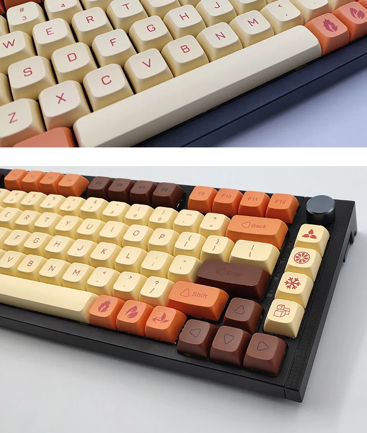 136 Keys Retro Lemon PBT Keycap XDA Double Shot Profile Keycaps Set Dye Sublimation for Cherry Mx Switch Mechanical Keyboard ISO