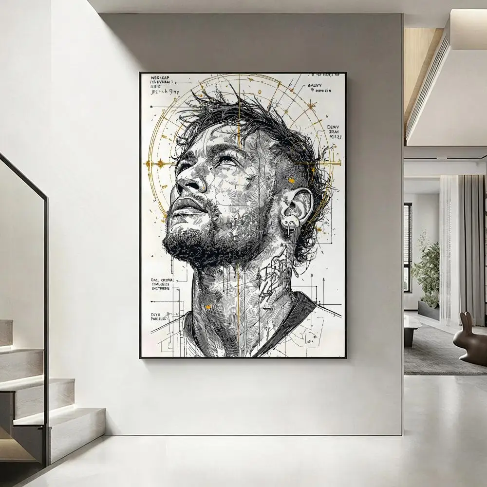 Sports N-Neymar Poster HD-Kunstwerk, wasserfest, selbstklebende Wanddekoration, Heimdekoration (Wohnzimmer, Schlafzimmer, Bar), ästhetisch – Detail 14
