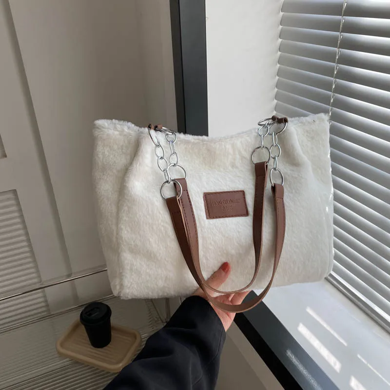 Bolsa de ombro de grande capacidade para mulheres, sacola de classe estudantil, moda inverno, maré