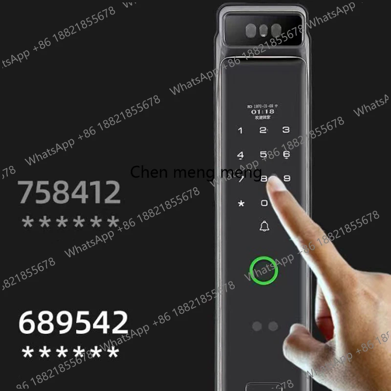Face Recognition Smart Lock Fingerprint Electronic Password Home Gate Door Lock With Cylinder Keys IC Card USB Cable