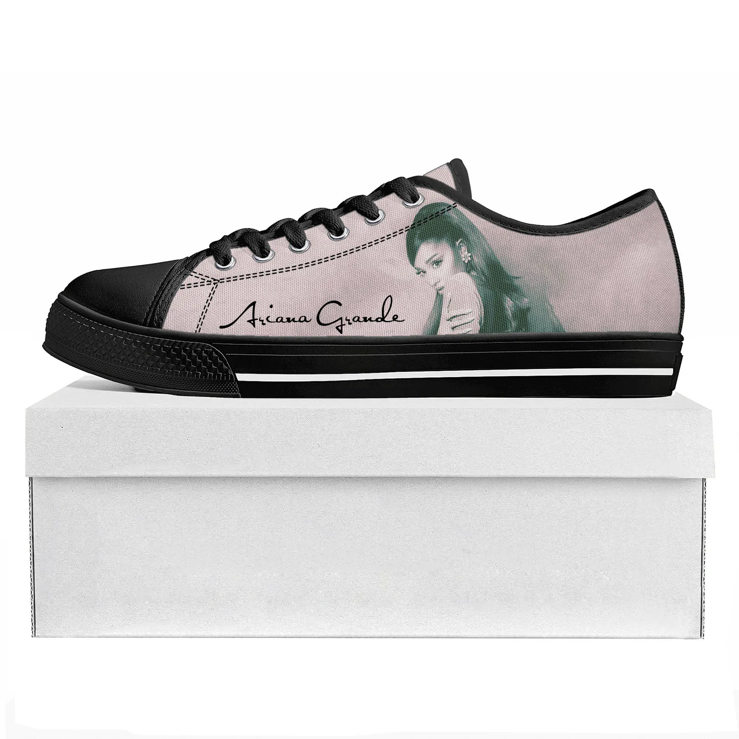 Ariana Grande Singer Low Top High Quality Sneakers Mens Womens Teenager Canvas Sneaker  Prode Casual Couple Shoes Custom Shoe