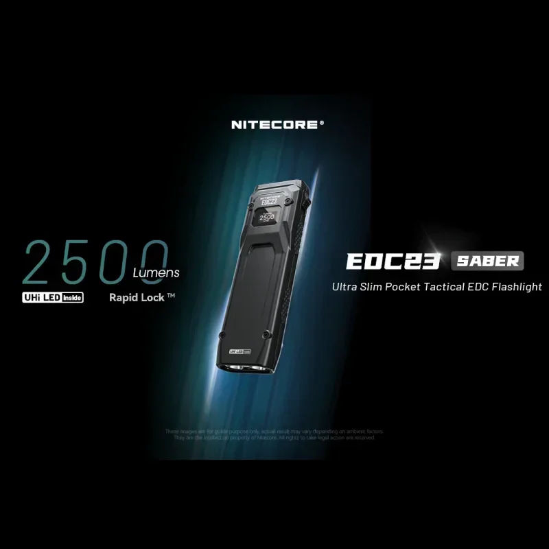 NITECORE EDC23 2500Lumens USB-C Rrchargeable EDC Tactical Flashlight Bulit-in 1500mAh Battery