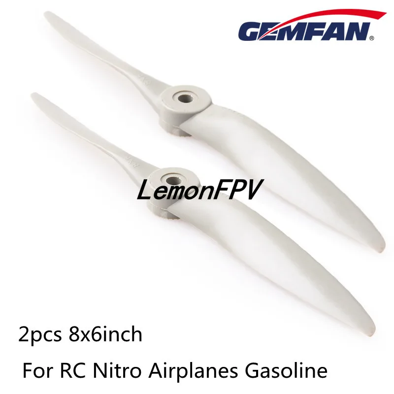 2PCS/Lot Gemfan 8inch Nitro Propeller 8x6 8060 APC Shape Props for RC Nitro Airplanes Gasoline Plastic Propeller