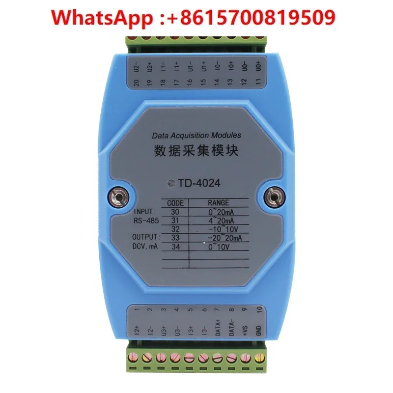 

4 channels AO current and voltage output RS485 communication interface