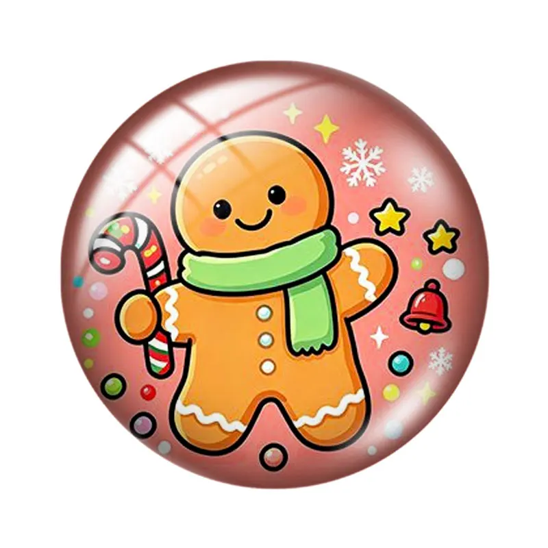 Winter Cartoon Christmas  12/18/20/25mm glass cabochon  bracelet pendant rings for jewelry demo earrings back Making findings