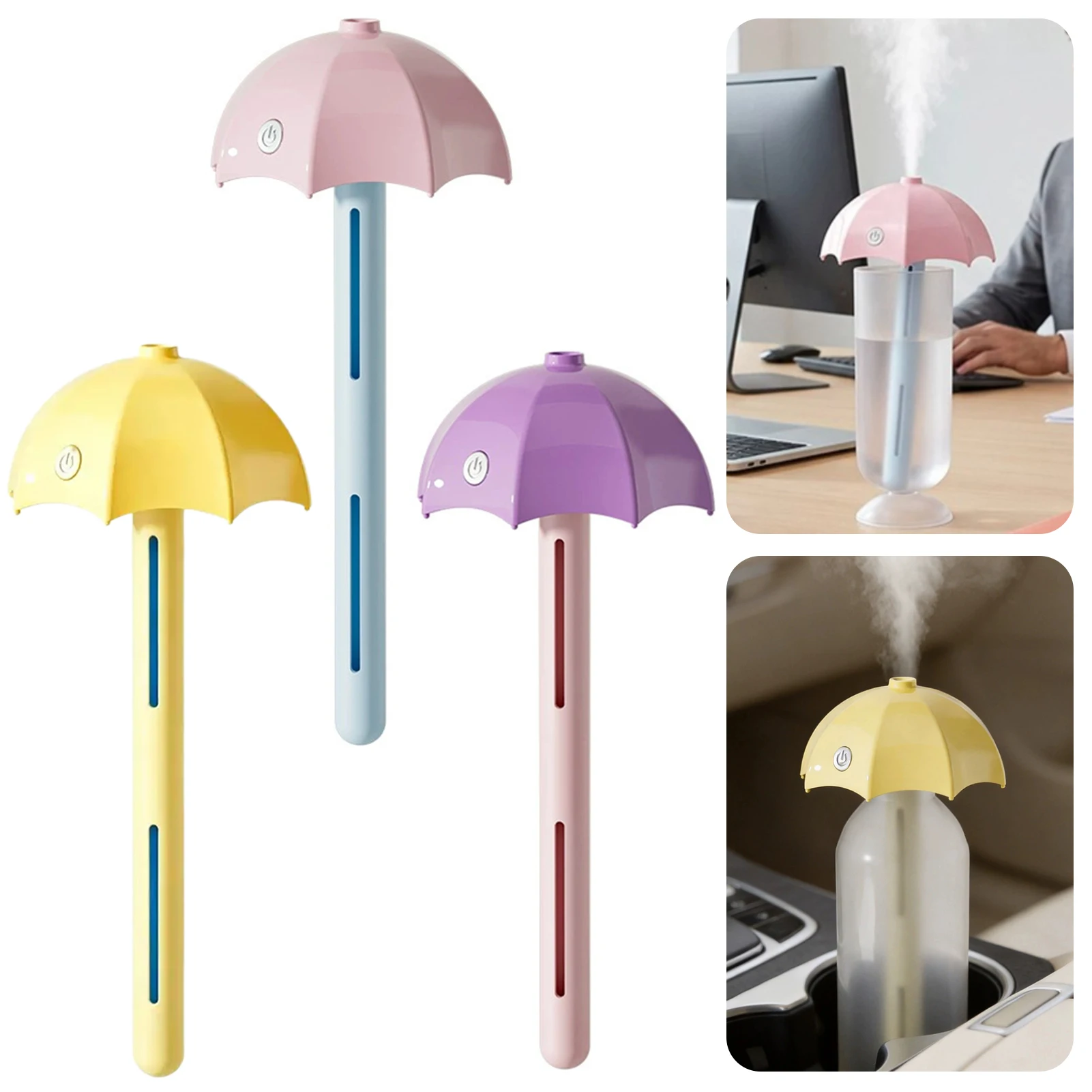 Umbrellas Shape Portable Mini Humidifier Stick Adjustable Telescopic Height Quiet Operation For Sleep And Work Nightstand Decor