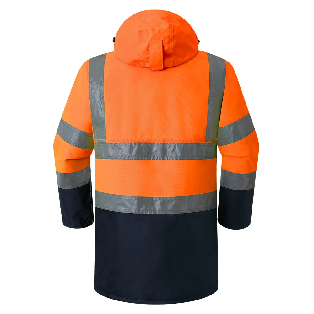 Hi Vis Workwear Bomber Jacket Waterproof with Detachable Linner ANSI Navy Bottom High Visibility Lime Thermal Bomber Jacket 5XL