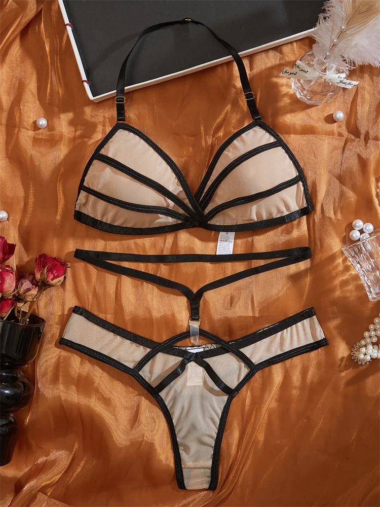 2024 Women Sexy Lingerie Hlater Bra Underwear Set Mesh Underwear Bikini Ultrathin Bandage Lingerie Erotic Hot Outfits For Girls