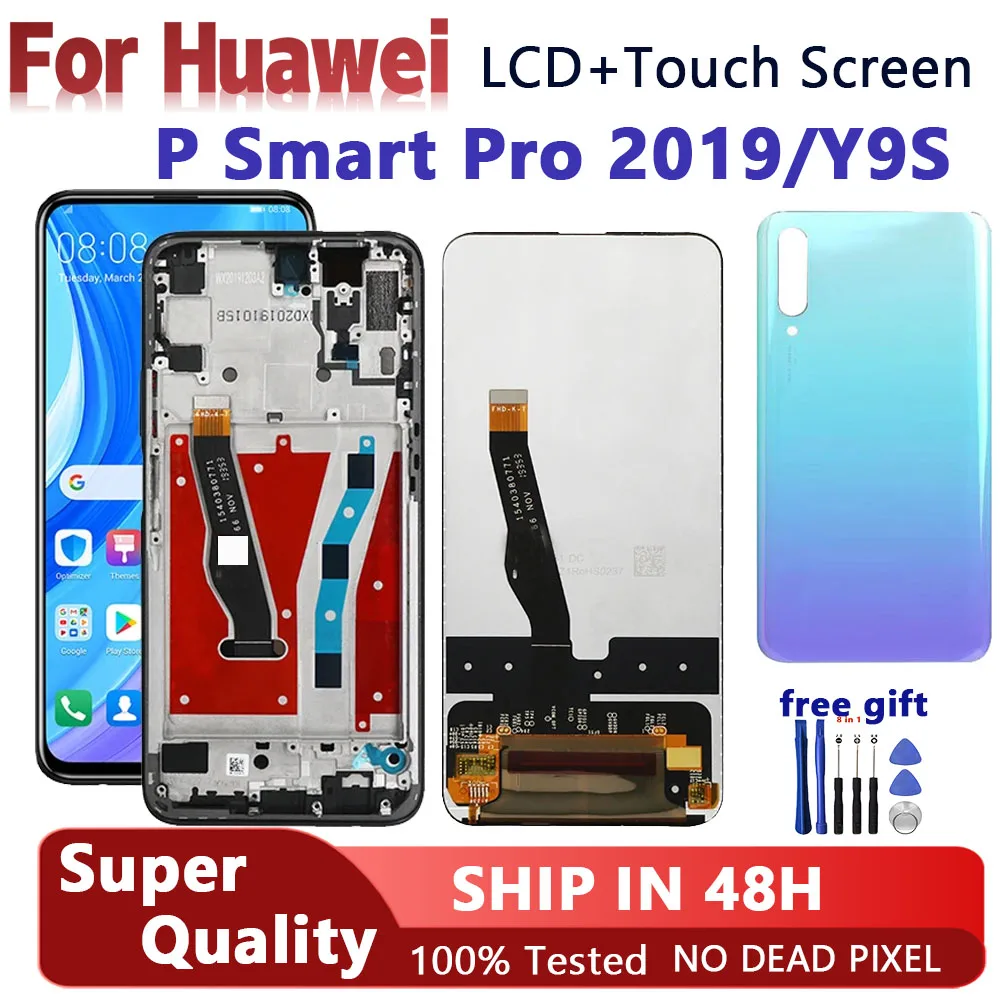 

6.59“ NEW LCD For Huawei Y9S Y9 s / P Smart Pro 2019 LCD Frame High Quality LCD&Touch Screen Digitizer With Back Cover +Tools