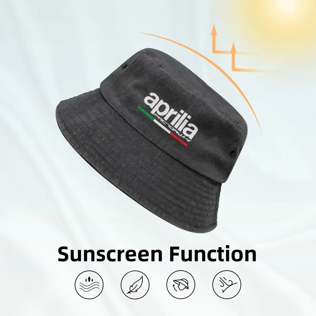 Aprilia Motor Racing Cross Cotton Bucket Hat for Men Women Summer Vocation motorcycle Denim Fisherman Hat Street Outdoor Sport