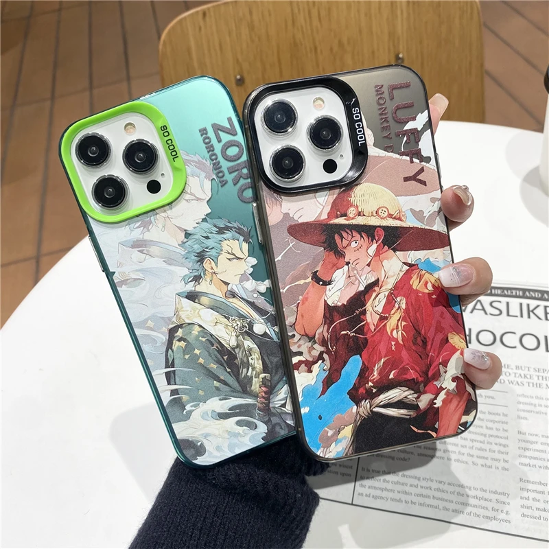 Anime One Piece Chinese Style Zoro Luffy Case for IPhone 11 12 13 14 15 16 Pro Max Cartoons Phone Cover Back Shell Toy Gift