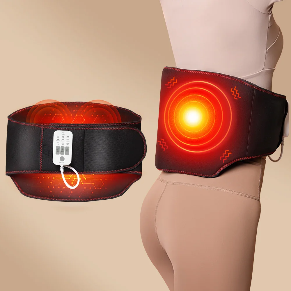 Waist Massager, Electric Lumbar Heating Belt Multi-gear Adjustment, Portable Heat Massage Waist Brace, Waist Support Belt F