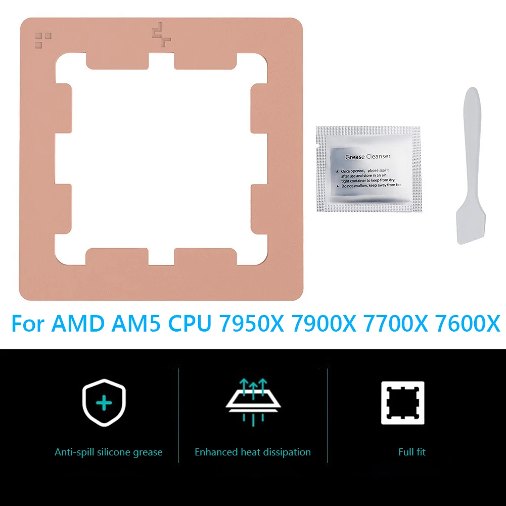 AM5 CPU Contact Frame for AMD AM5 7950X 7900X 7700X 7600X CPU Heat Sink Sheet Pure Copper CPU Cooler Thermal Conductive Patch