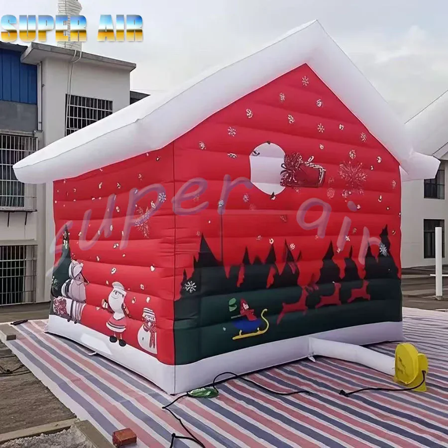 Maison de noël gonflable personnalisée de décoration de noël de qualité Superrior pour la célébration