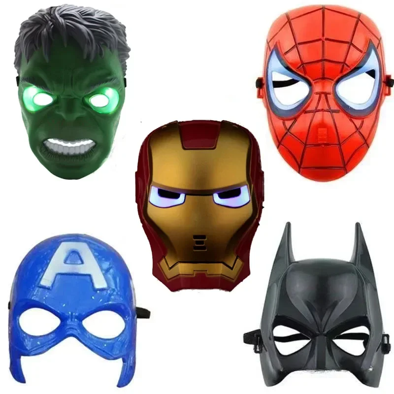 

Marvel Animation Luminous Mask Iron Man Avengers Cosplay Costume Halloween Headgear Props Supplies Stage Performance Kids Gifts