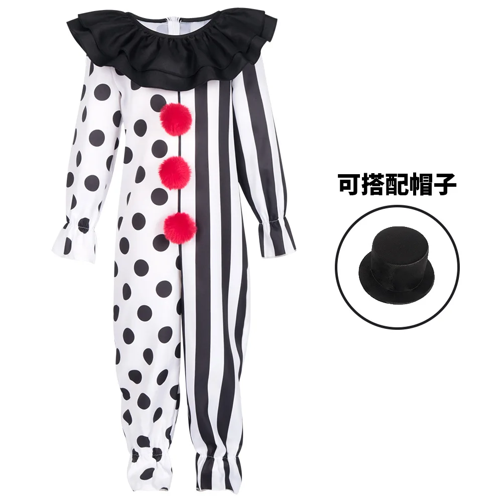 

Halloween Christmas Scary Clown Cosplay Costume Set for Horror Role Play Stage Performance Printed Outfit for Adults Unisex