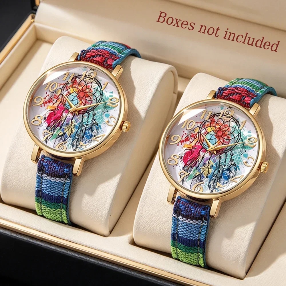 2PC Women's Casual Quartz Watch Perfect Gift for Friends & Family for Daily Wear Parties Valentine's Day Christmas and Halloween