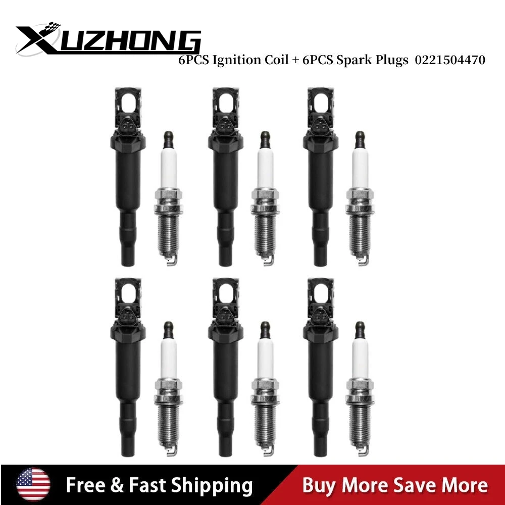 

6X Ignition Coil +6X Spark Plug for BMW 128i 335i 328i 528i 535i X3 X5 UF592