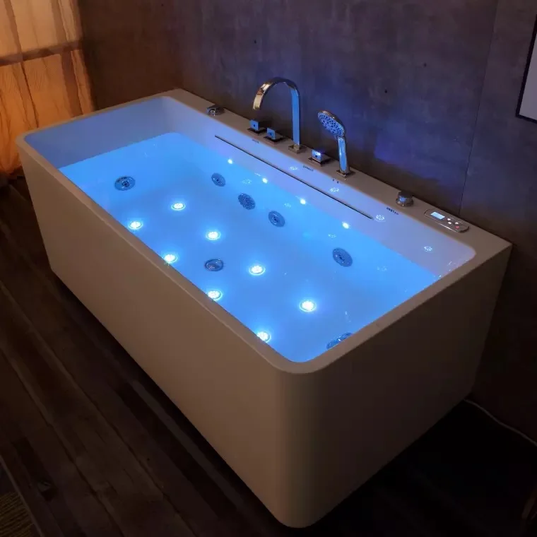 New Design AOWO Freestanding Bathtub Hotel Salon Spa Tubs Massage Bath Jacozy Indoor 1 Person
