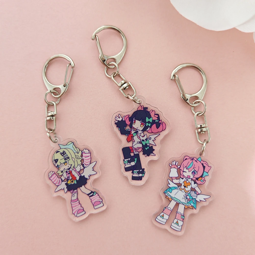 Game Zenless Zone Zero Angels of Delusion Sunna Aria Nangong Uha Cosplay Keychain Acrylic Keyring Key Chain Bag Prop Christmas